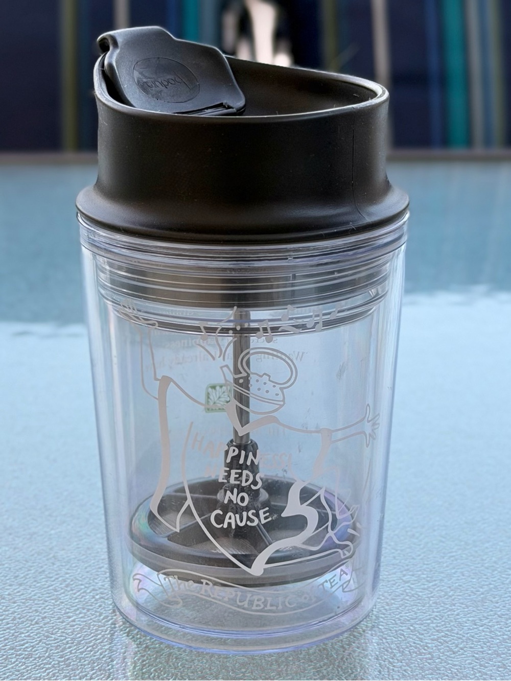 Bodum and The Republic of Tea Sip by Sip Acrylic Travel Tea Press Tumbler, 8 Oz.
